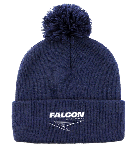 Navy Pom-pom Beanie